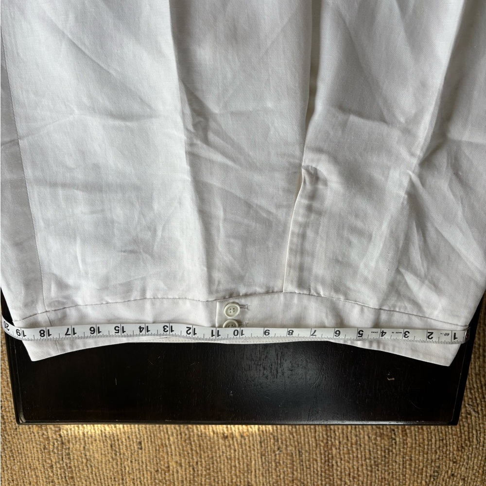 LOFT white linen trousers slacks - wide leg, worn once - Picture 5 of 10